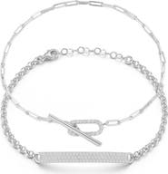 GLAZE JEWELRY Set of 2 Sterling Silver Bracelets