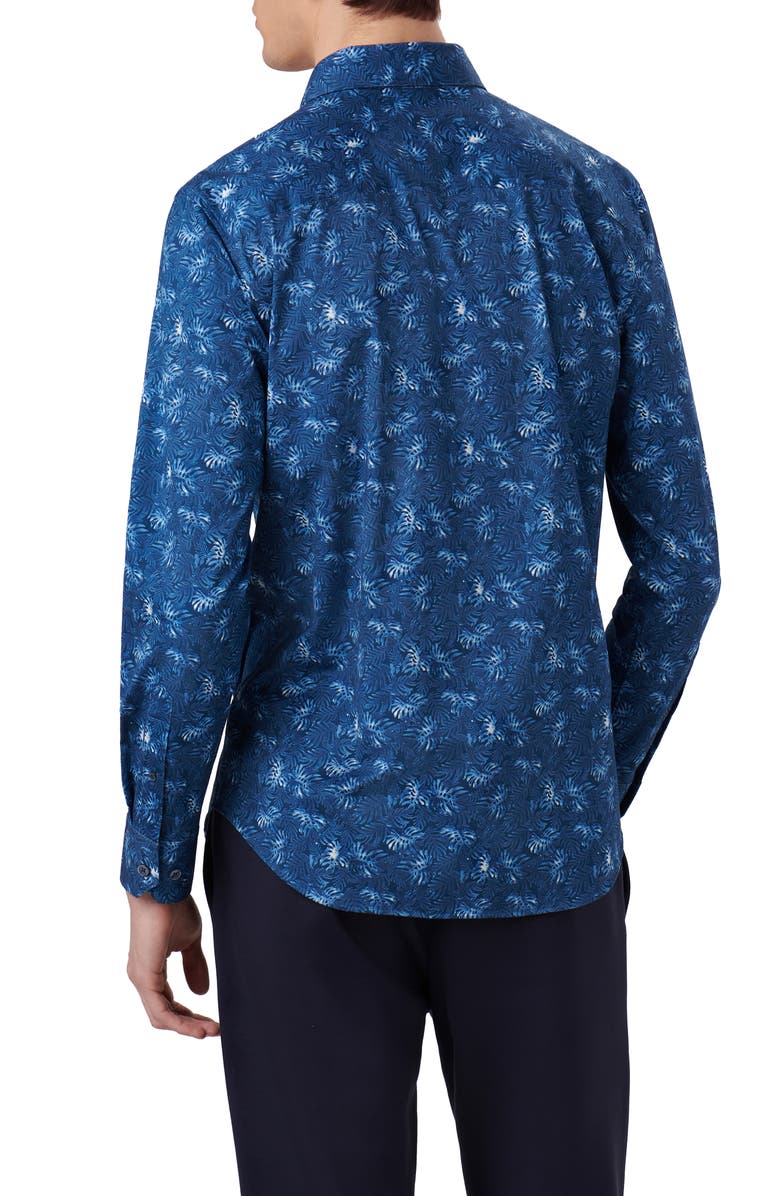 Bugatchi James OoohCotton<sup>®</sup> Leaf Print Button-Up Shirt, Alternate, color,
