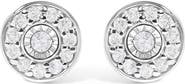 Haus of Brilliance .925 Sterling Silver 1/4 Cttw Diamond Miracle Set Solitaire with Halo Stud Earrings