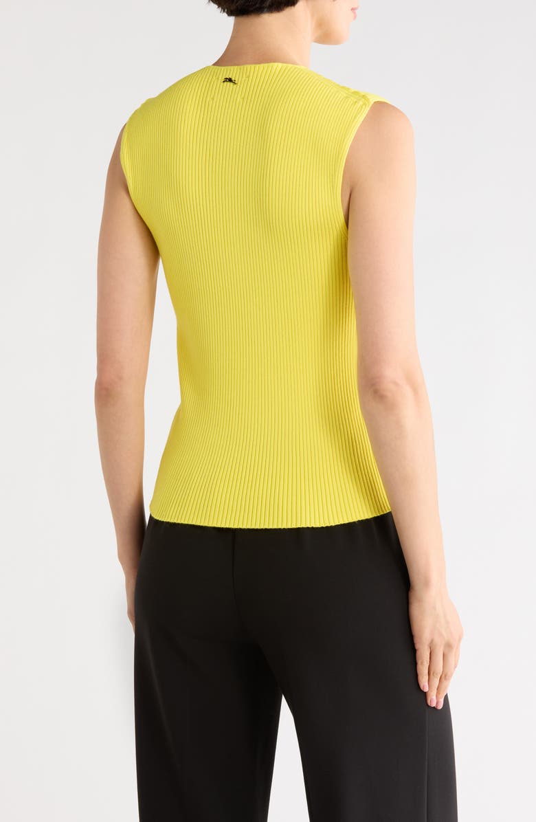 Longchamp Rib Knit Sleeveless Top, Alternate, color, Lemon