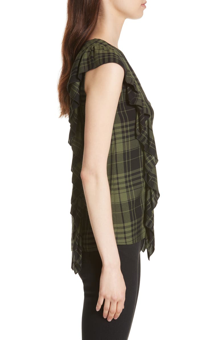 Alice + Olivia Janet Side Ruffle Blouse, Alternate, color, 