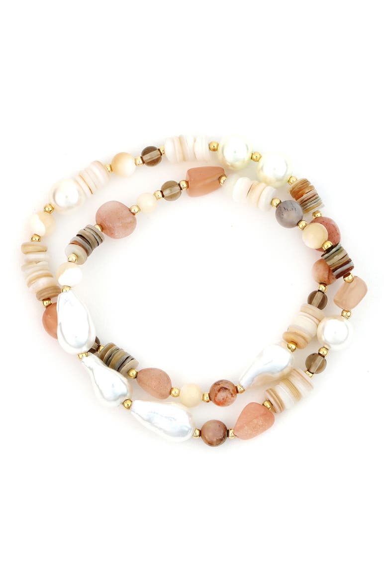 Stone 2-Row Bracelet, Main, color, IVORY