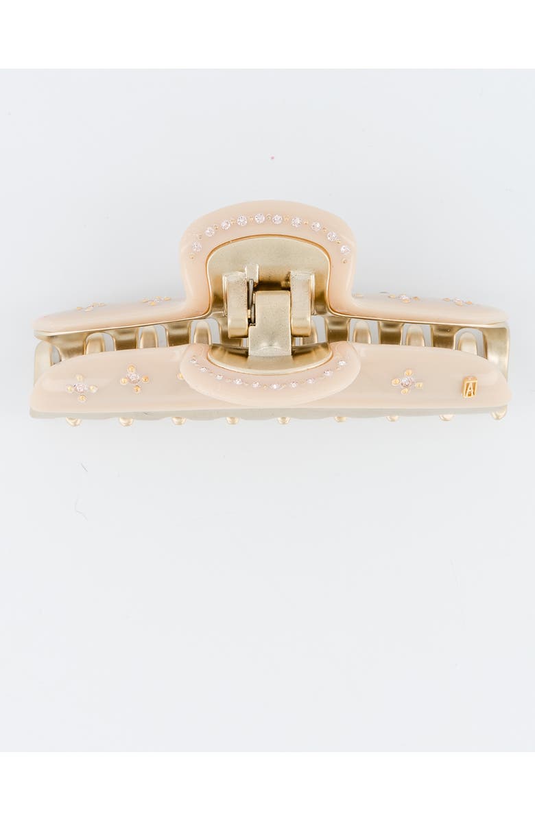 Alexandre de Paris Soleil Levant Large Vendome Crystals Claw Clip, Alternate, color, Beige
