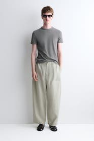COS Linen Relaxed-fit Barrel-leg Trousers