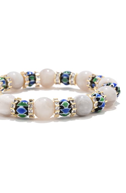 Eye Candy Los Angeles Liam Stretch Bracelet With Golden Spacers In Multi