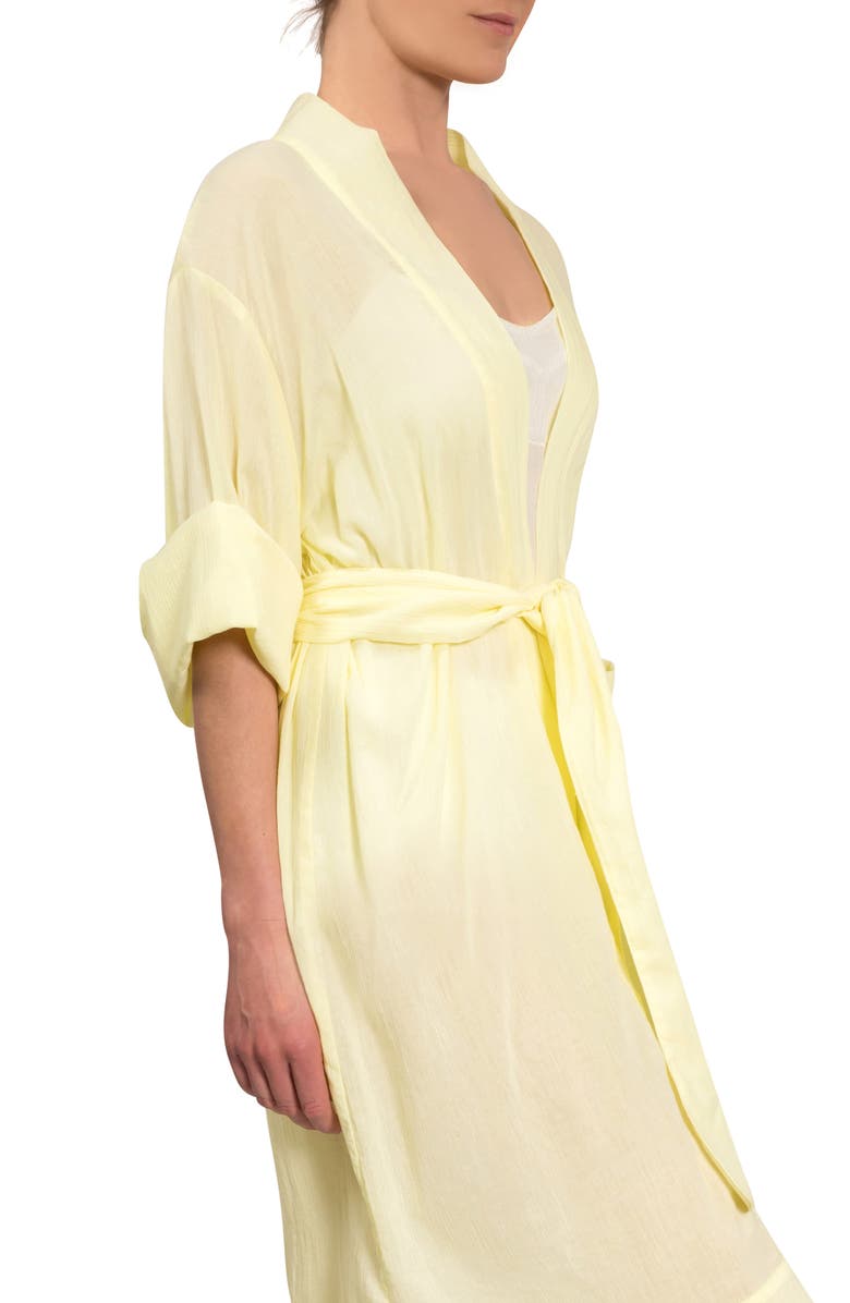 Everyday Ritual Short Tie Waist Robe, Alternate, color, Limoncello