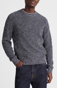 Madewell Marled Cotton Shaker Stitch Crewneck Sweater