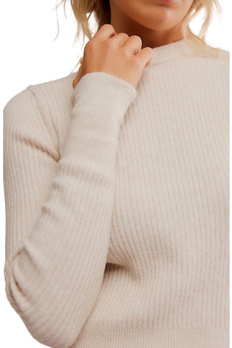 Ever After Rib Sweater, Alternate, color, ALMOND MILK HEATHER