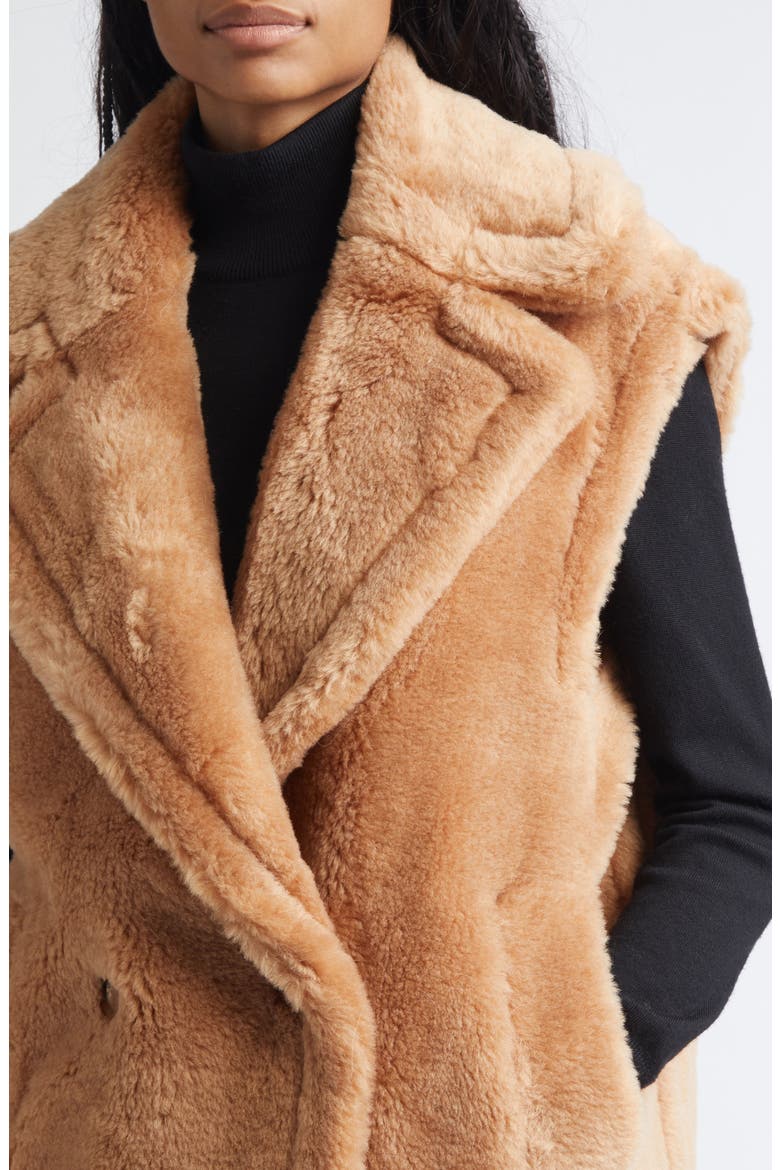 Clary Oversize Double Breasted Wool Vest, Alternate, color, BEIGE