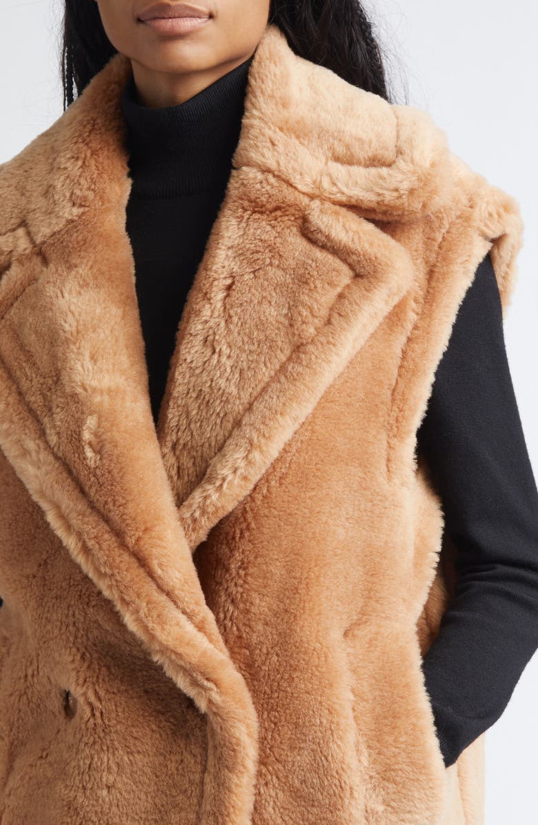 Stand Studio Clary Oversize Double Breasted Wool Vest, Alternate, color, Beige