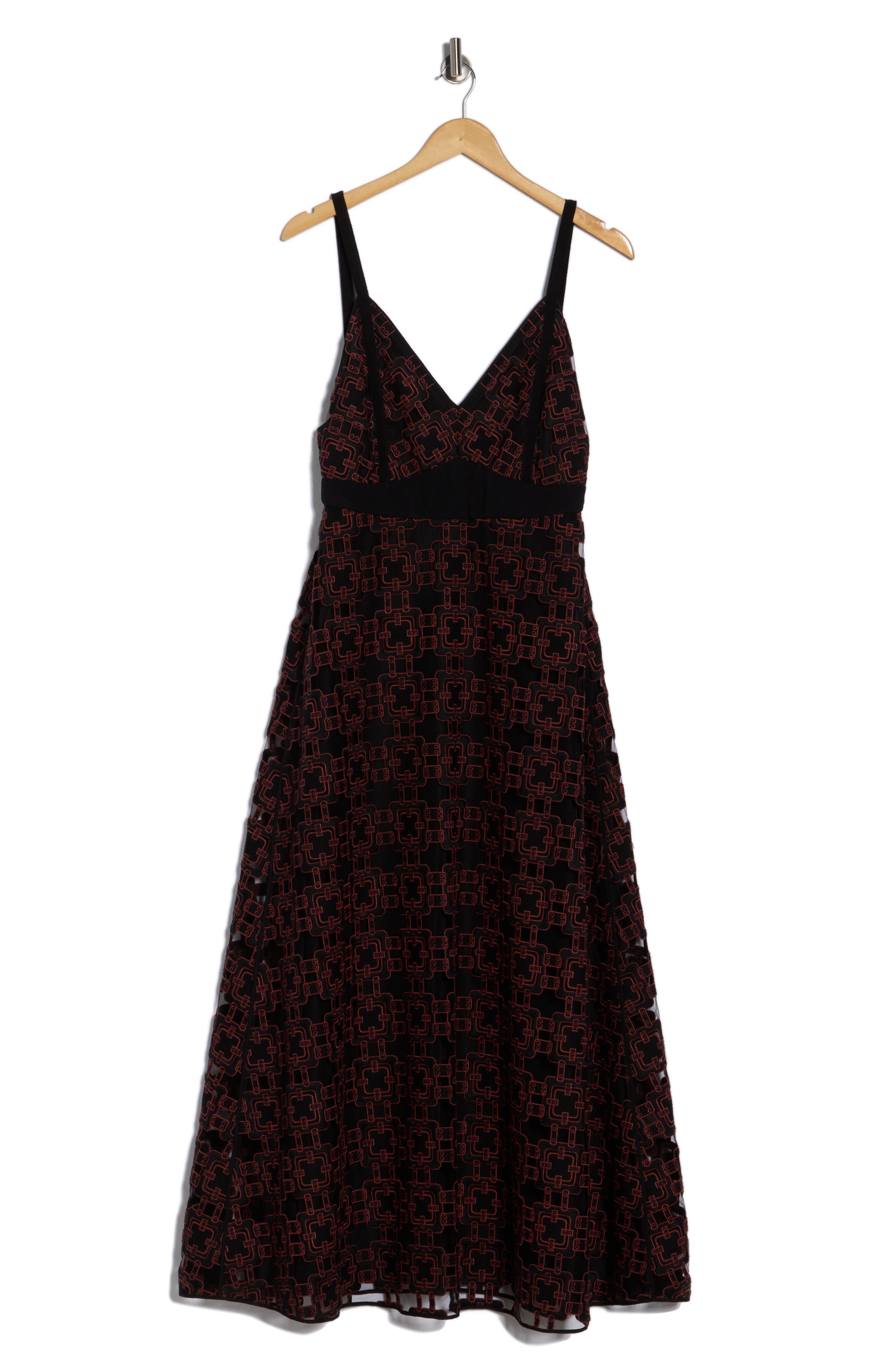 Longchamp Geometric Burnout Empire Waist A-Line Dress