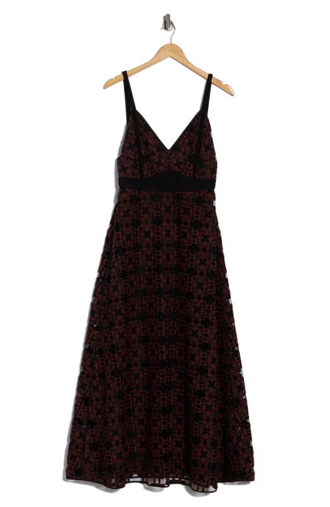 Geometric Burnout Empire Waist A-Line Dress