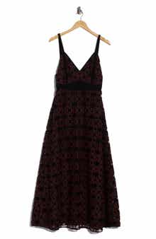 Longchamp Geometric Burnout Empire Waist A-Line Dress