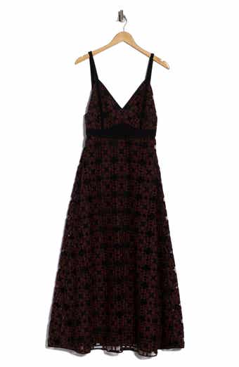 Longchamp Geometric Burnout Empire Waist A-Line Dress