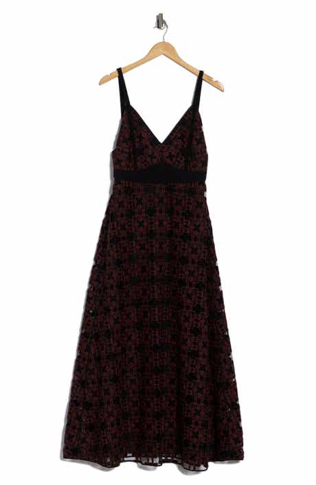 Longchamp Geometric Burnout Empire Waist A-Line Dress