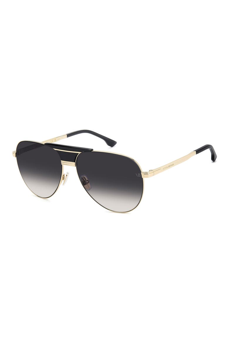 VB 7016/S 60mm Gradient Pilot Sunglasses, Alternate, color, GOLD BLACK/ DARK GREY SF
