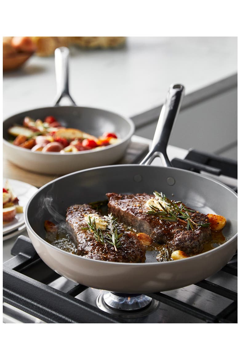 GP5 10-Inch & 12-Inch Anodized Aluminum Ceramic Nonstick Frying Pan Set, Alternate, color, TAUPE
