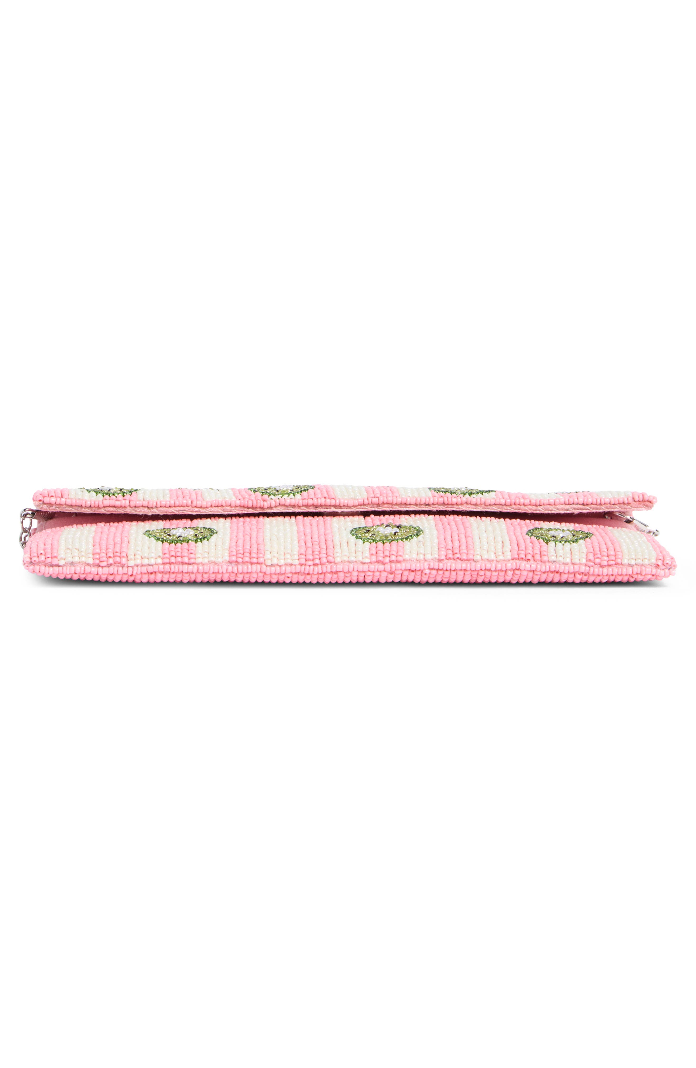 Collection XIIX Beaded Striped Kiwi Clutch, Alternate, color, Striped Kiwi