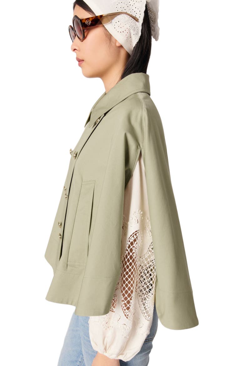 Short cape-effect trench coat (Women) | Nordstrom