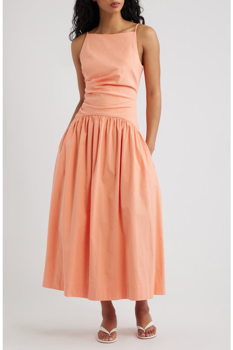 cotton stretch maxi dress Talie Stretch Cotton Maxi Dress in Pink