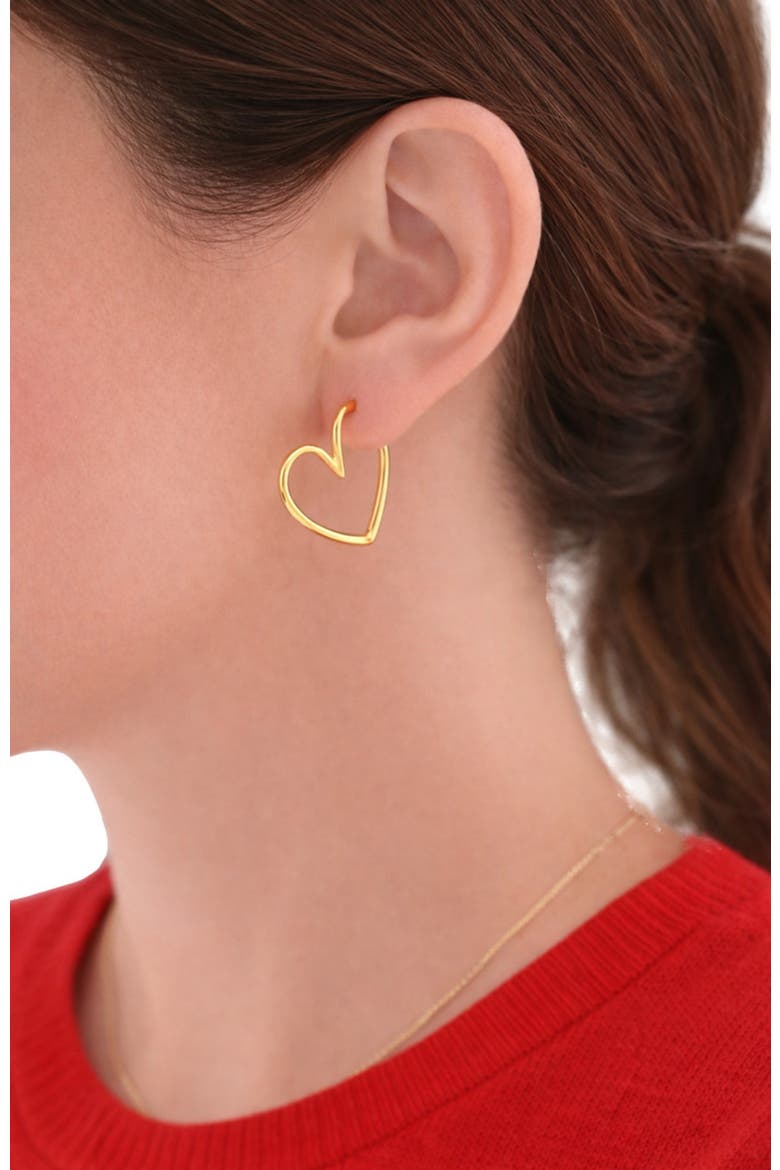 Heart Gold Hoops, Alternate, color, Gold