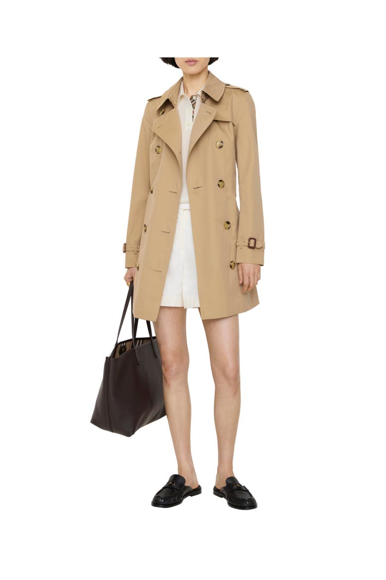 Short Chelsea Heritage Trench Coat, Alternate, color, Honey beige