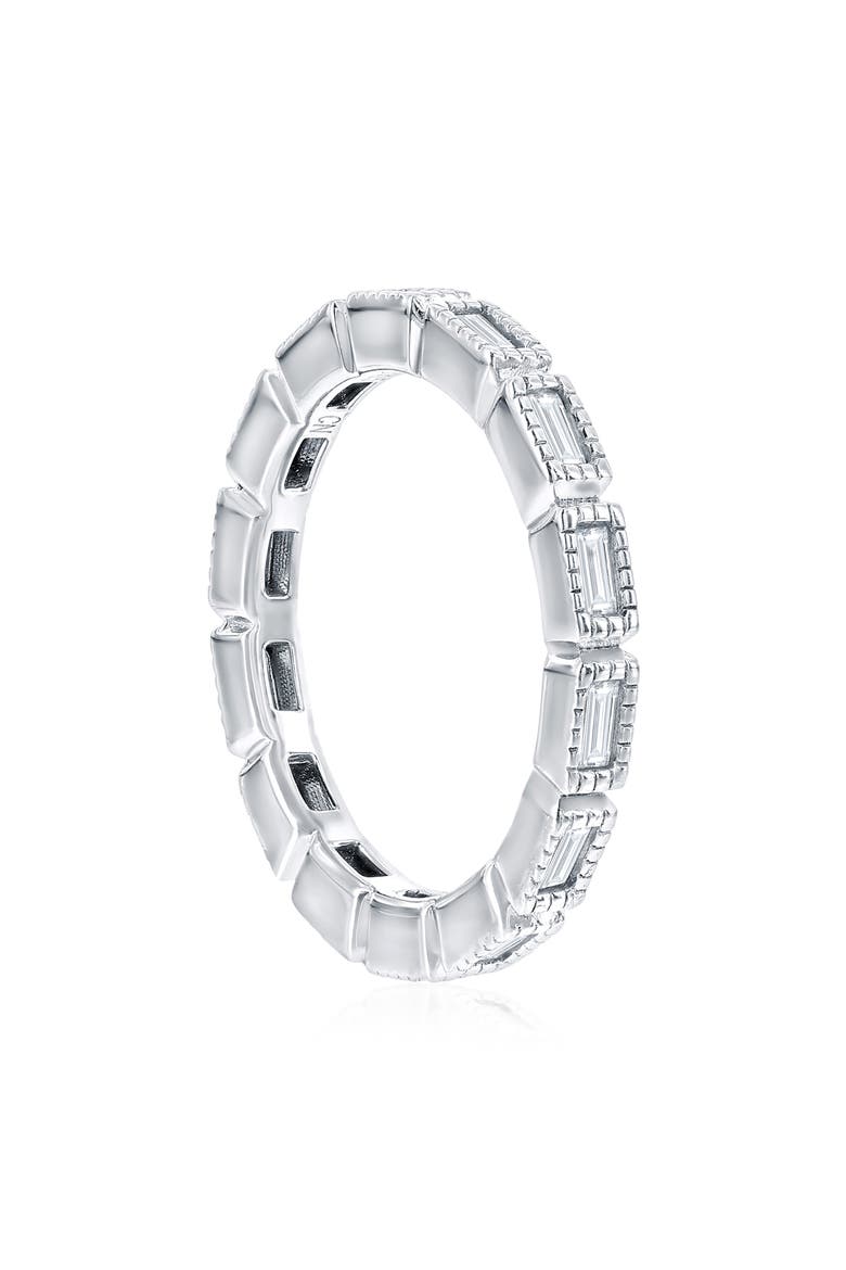 Sterling Silver Baguette Cubic Zirconia Band Ring, Alternate, color, SILVER