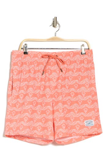 BEACH BROS BEACH BROS BRUSH PALM WAVES SWIM TRUNKS