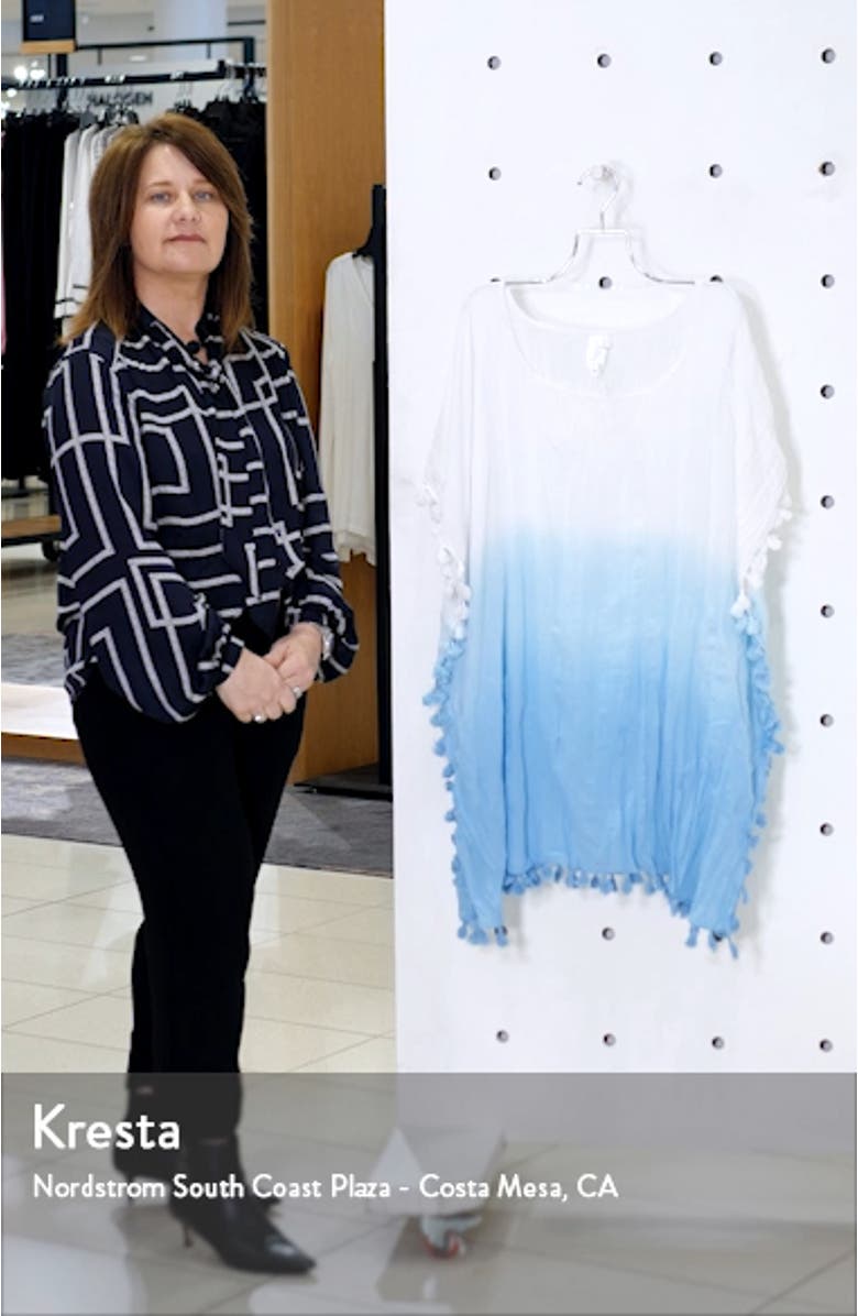 Dip Dye Tassel Cotton Cover-Up Caftan, sales video thumbnail