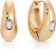 Ettika Deco Cubic Zirconia Hoop Earrings
