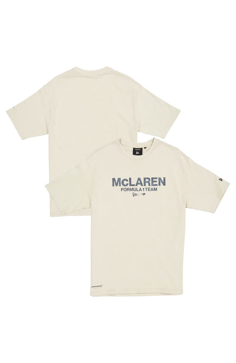 New Era Men's New Era Tan McLaren F1 Team Oversized Lifestyle Washed T-Shirt, Main, color,