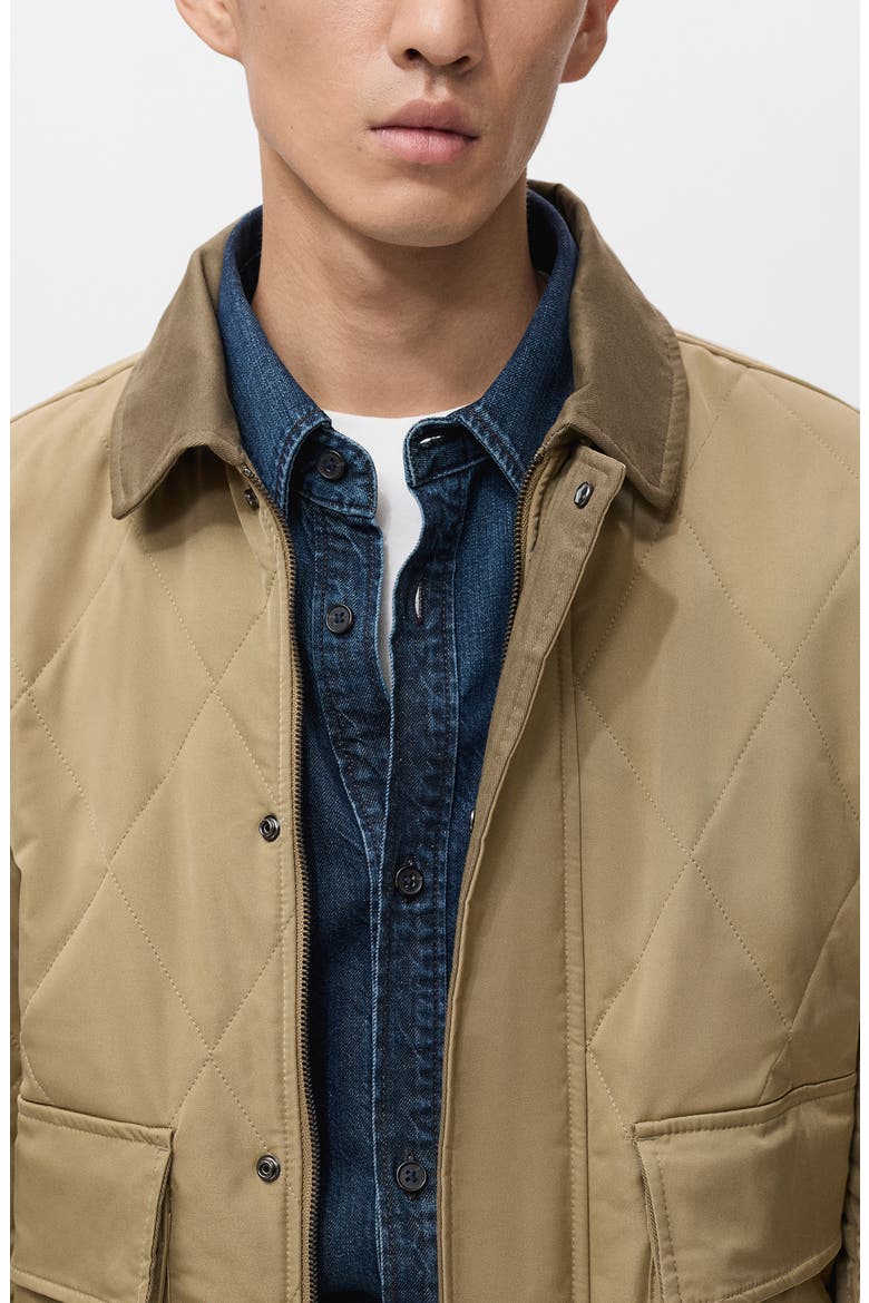 Quilted Water-Repellent Jacket, Alternate, color, BEIGE
