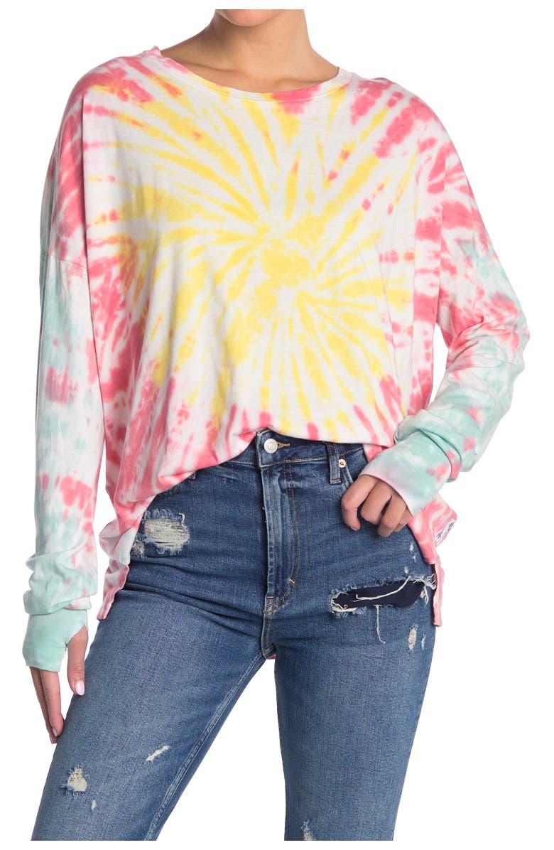 The Laundry Room Lovely Tie Dye Print Sleep Shirt, Main, color, 