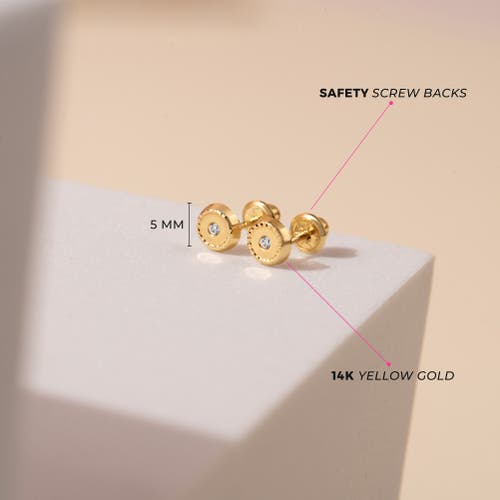 In Season Jewelry 14k Round Bezel Set Earrings In Gold
