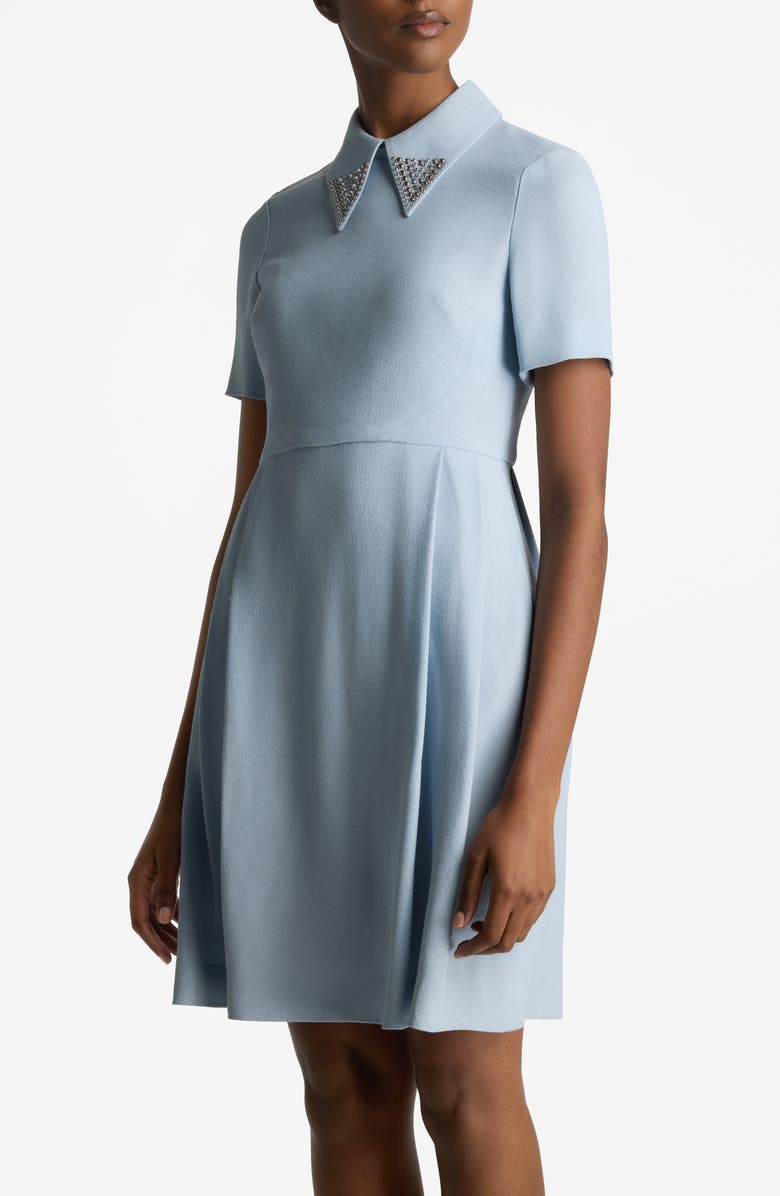 ST. JOHN Embellished Point Collar A-Line Dress, Alternate, color, 