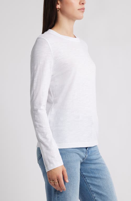 Caslonr Caslon(r) Twist Crewneck Long Sleeve T-shirt In White