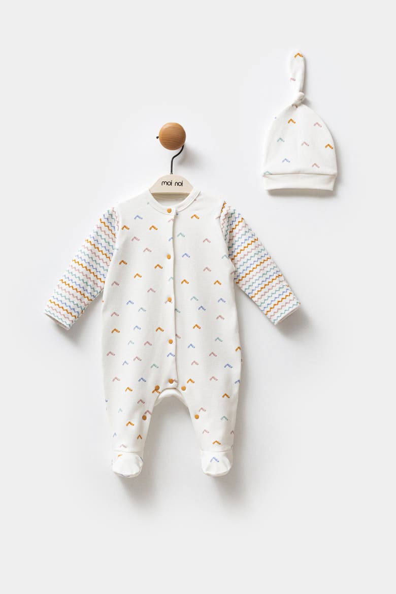 Zigzag One-Piece Set, Alternate, color, Ivory