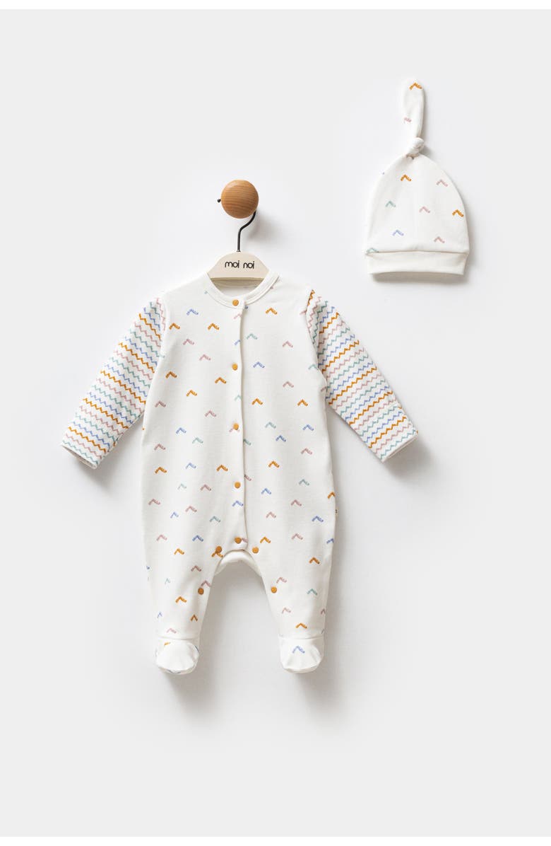 moi noi Zigzag One-Piece Set, Alternate, color, Ivory