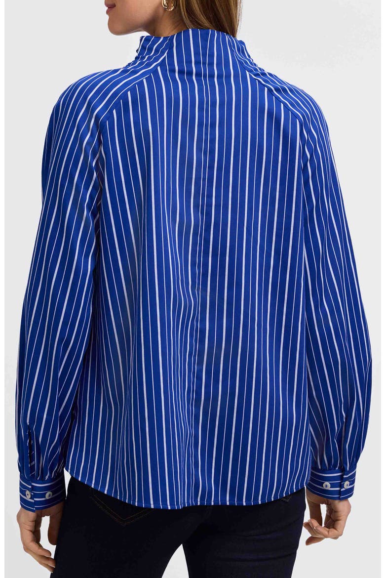 Daphne Stripe Stretch Cotton Blend Pullover Shirt, Alternate, color, BLUE/ WHITE