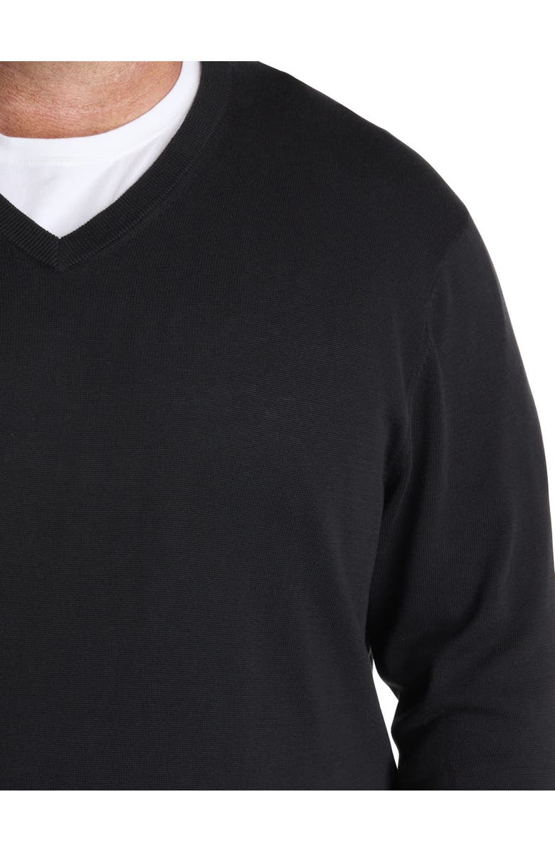 Harbor Bay by DXL Big & Tall V-Neck Pullover, Alternate, color, Black