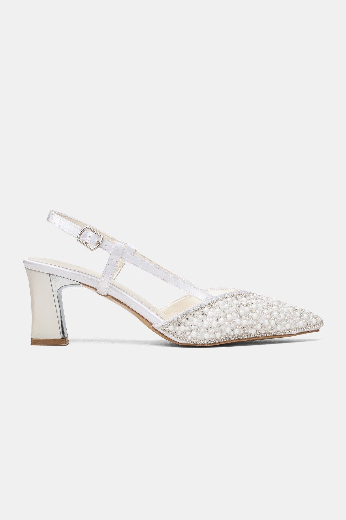 Kristen Pearl Embellished Block Heel Pump, Alternate, color, Pearl