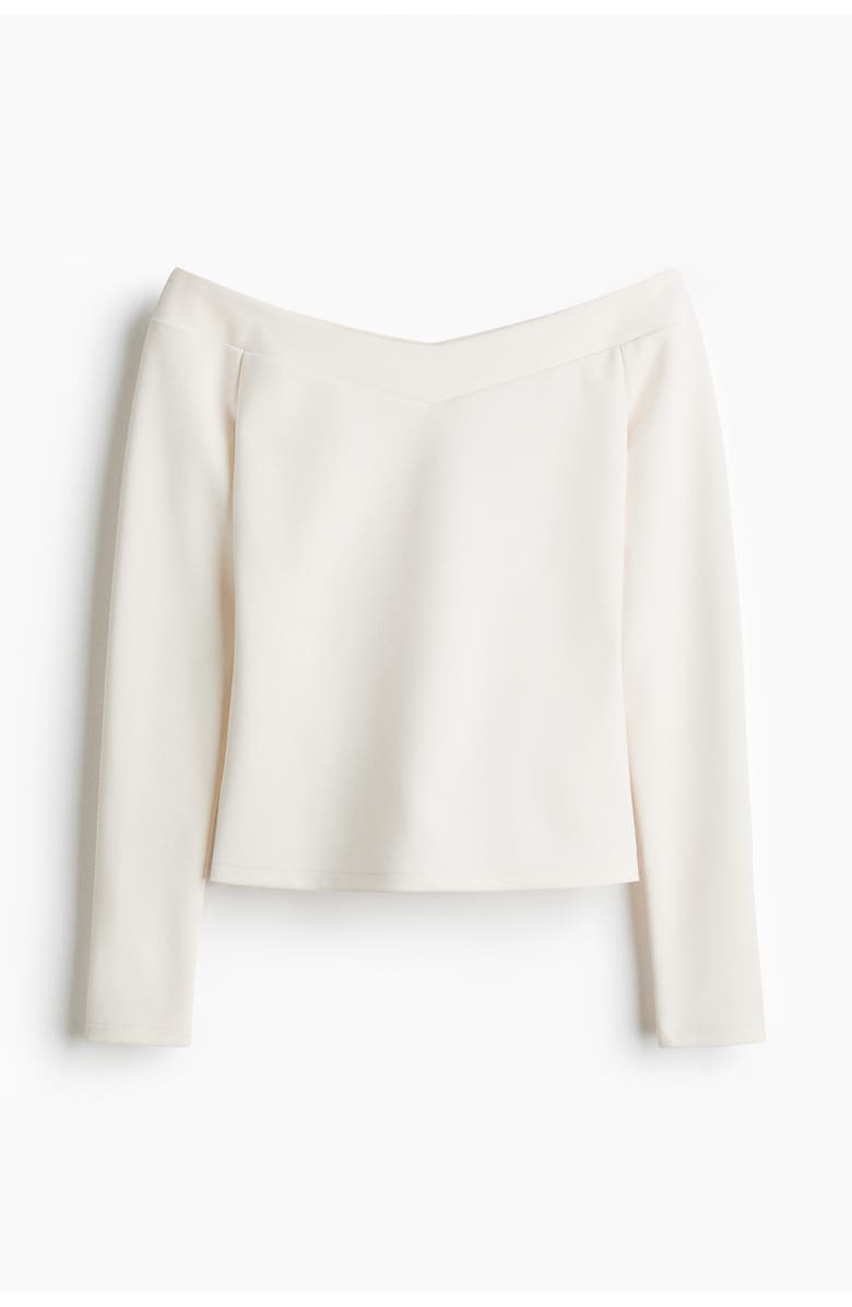 H&M Off-the-shoulder Top, Main, color, White