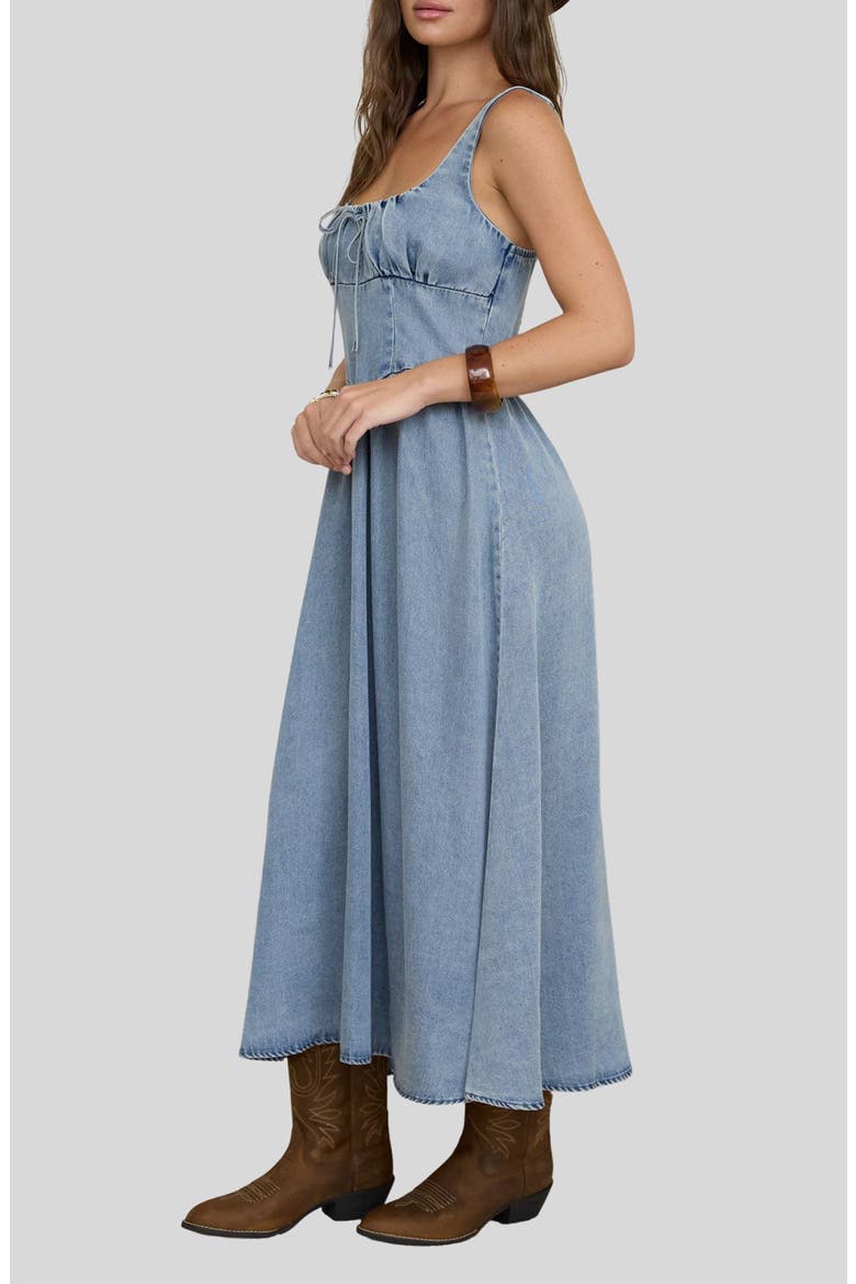 Chambray Corset Midi Dress, Alternate, color, CHAMBRAY
