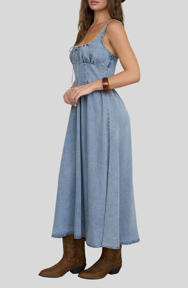 Blu Pepper Chambray Corset Midi Dress, Alternate, color, Chambray