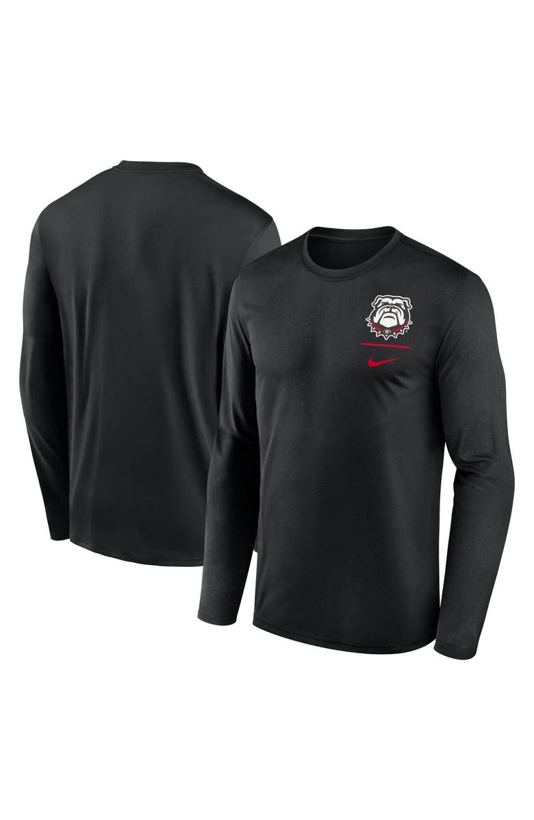 Nike Men's Nike Black Georgia Bulldogs Alternate Logo Lockup Legend Performance Long Sleeve T-Shirt, Main, color, Black