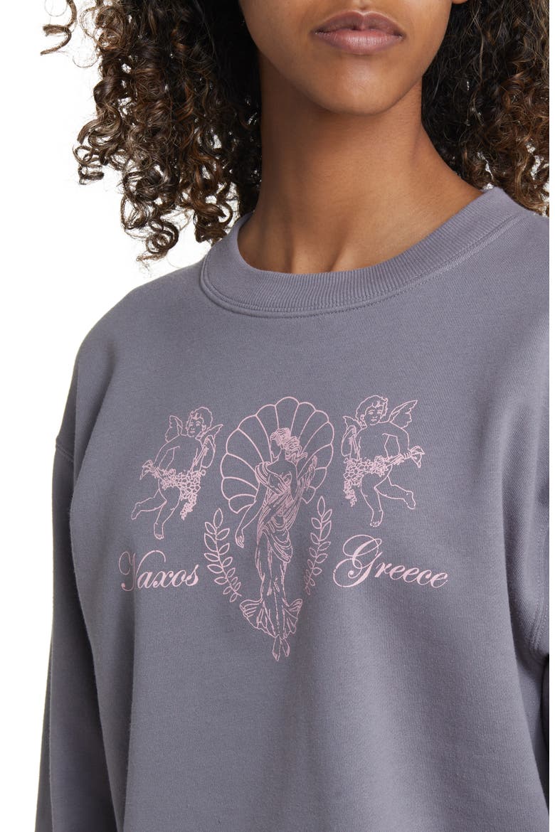 Naxos Greece Graphic Sweatshirt, Alternate, color, WASHED CASTLEROCK