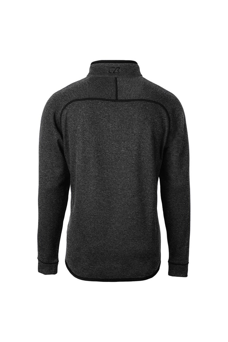 Men's Cutter & Buck Heather Charcoal Villanova Wildcats Mainsail Sweater-Knit Half-Zip Pullover Jacket, Alternate, color, Heather Charcoal