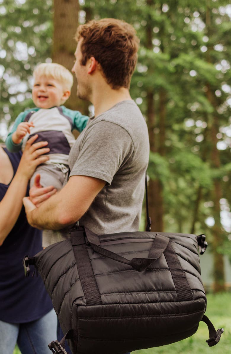 Picnic Time All-Day Quilted Washable Insulated Cooler Bag, Alternate, color, Obsidian Black