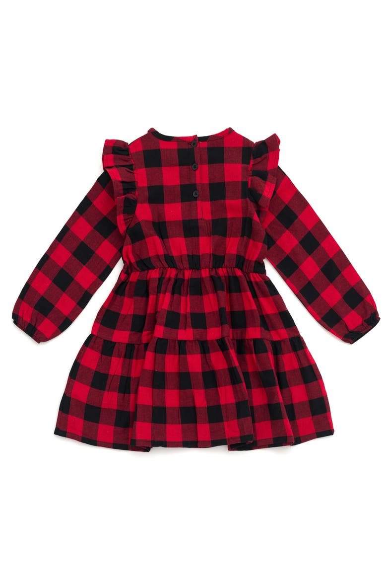 Minnie Mouse Holiday Long Sleeve Dress, Alternate, color, Minnie Red Black Plaid