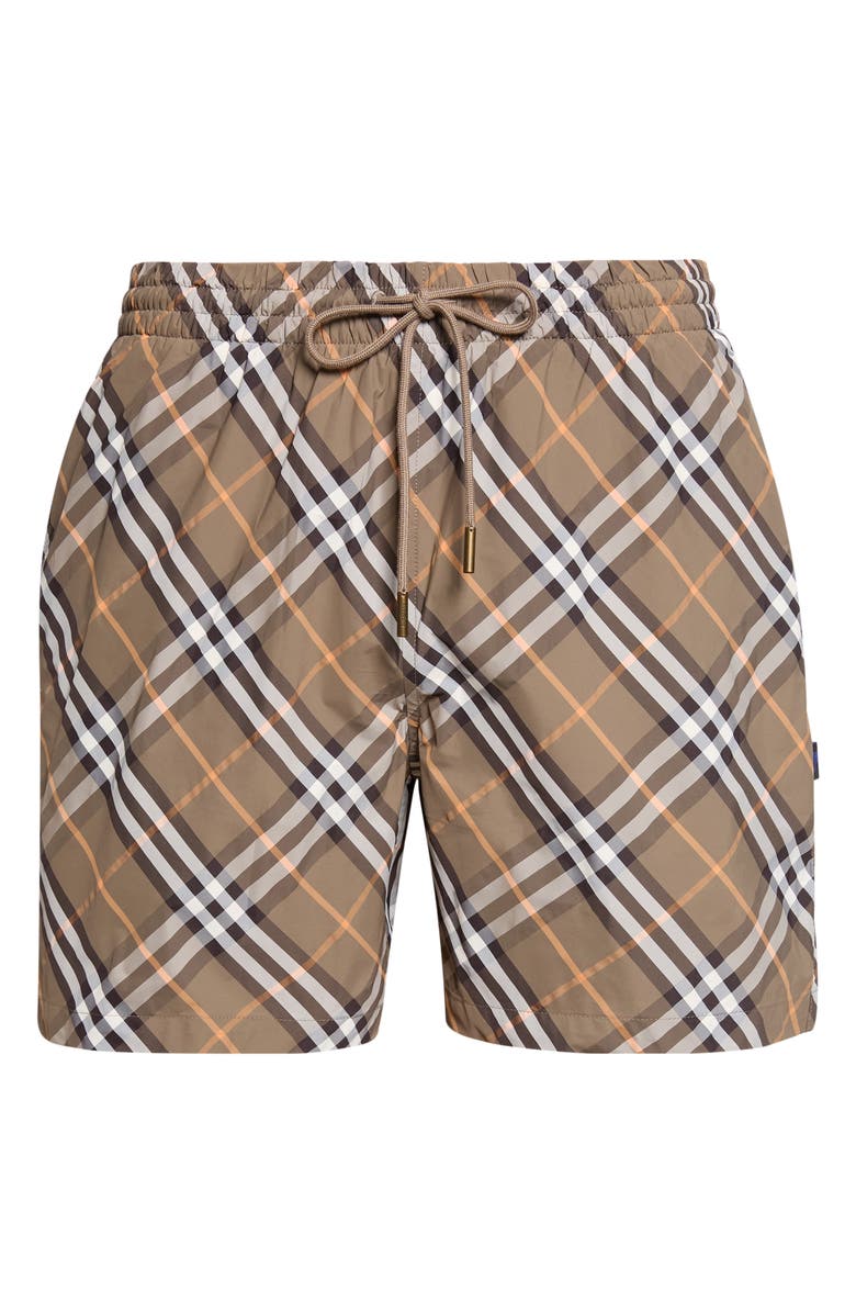 Burberry Seb Check Swim Trunks, Main, color, Finch Brown Ip Check